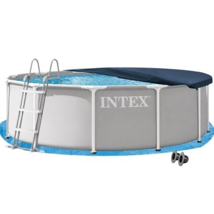 Каркасний басейн Intex 26716-4в1, 366 х 99 см (басейн, підстилка, драбина, тент)