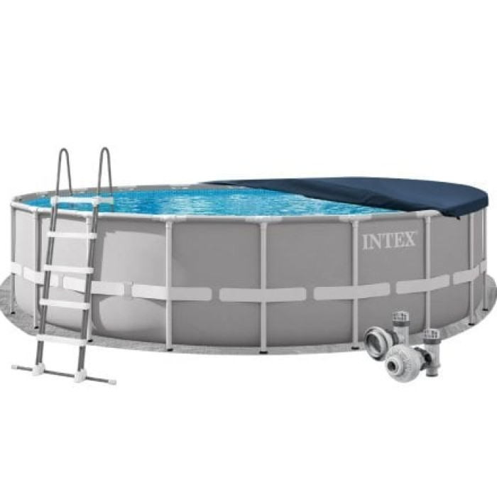 Каркасний басейн Intex 26756-4в1, 610 х 132 см (басейн, підстилка, драбина, тент)