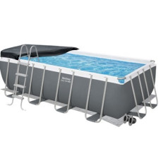 Каркасный бассейн Bestway 56671-4в1, 488 х 244 x 122 см (басейн, підстилка, драбина, тент)