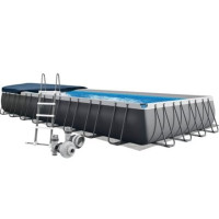 Каркасний басейн Intex 26378-4в1, 975 х 488 х 132 см (басейн, підстилка, драбина, тент)