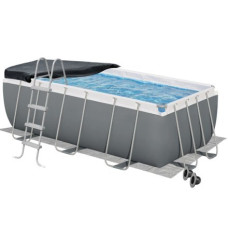 Каркасний басейн Bestway 56456-4в1, 412 х 201 х 122 см (басейн, підстилка, драбина, тент)