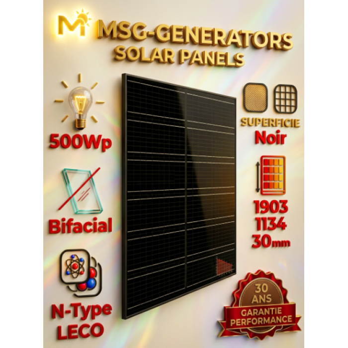 Солнечная панель Luxen LNDB-500ND 500W N-type bifacial Full Black, КПД 22.5%, 1500V, двусторонняя +5–15%, гарантия 30 лет