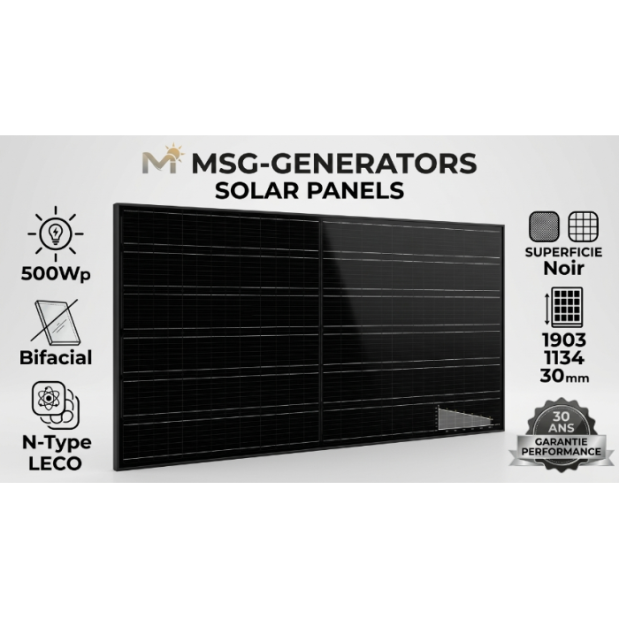 Солнечная панель Luxen LNDB-500ND 500W N-type bifacial Full Black, КПД 22.5%, 1500V, двусторонняя +5–15%, гарантия 30 лет