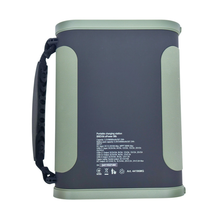 Портативна зарядна станція BREVIA MSGePower 96000mAh 307Wh LiFePO4 PD100W чорний/зелений