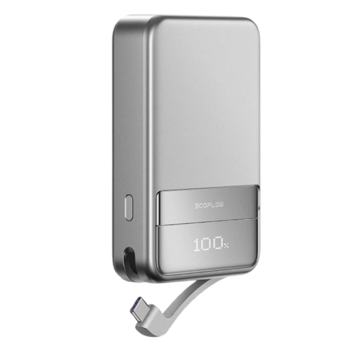 Повербанк EcoFLow RAPID Magnetic Power Bank 10000 Silver — фото