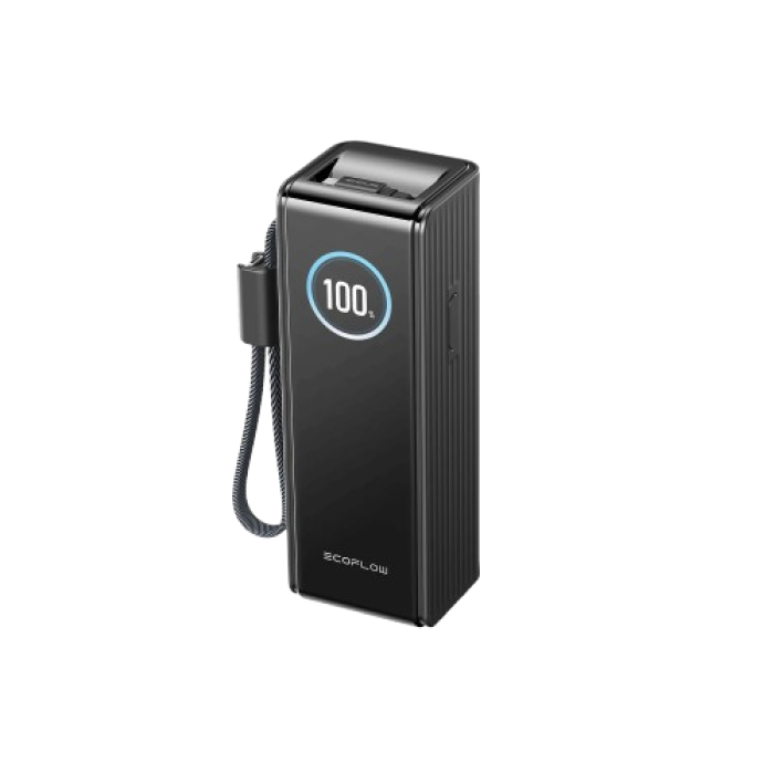 Павербанк EcoFlow RAPID Power Bank з кабелями 25000mAh чорний — фото