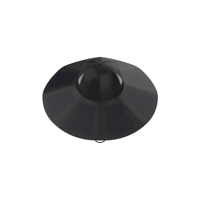 Сонячний капелюх EcoFlow Power Hat 12 Вт - Чорна L-XL — фото