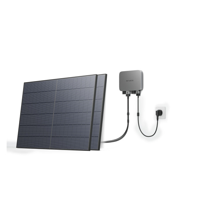 Комплект EcoFlow PowerStream - мікроінвертор 600W + сонячні панелі 2х400 — фото