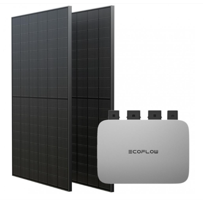 Комплект EcoFlow PowerStream - мікроінвертор 800W та солнечные панели 2х400 — фото