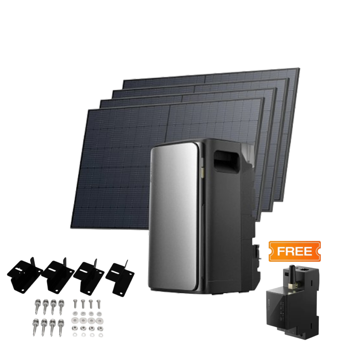 Комплект EcoFlow STREAM ULTRA/Solar Panel 4*400/Cистема кріплень EcoFlow Rigid Solar Panel Mounting Feet/Розумний лічильник Smart Meter — фото
