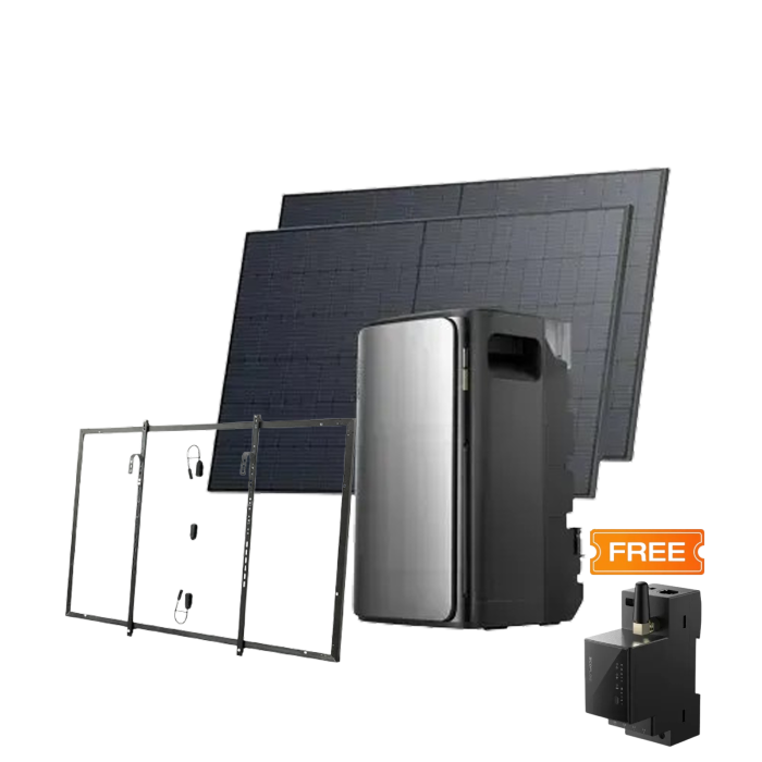 Комплект EcoFlow STREAM ULTRA/Solar Panel 2*400 з кріпленнями Balcony Hook Kit/Розумний лічильник Smart Meter — фото