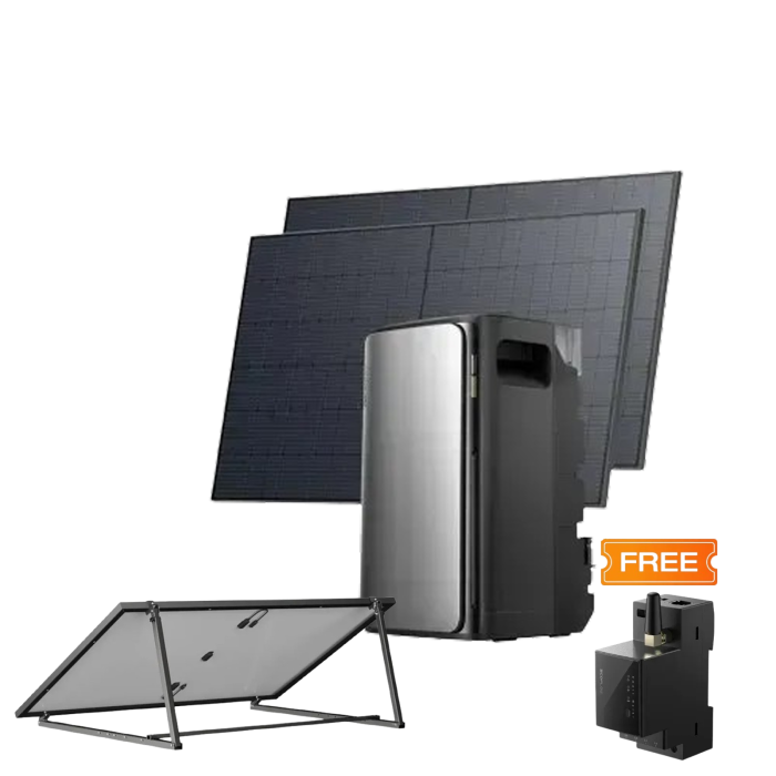 Комплект EcoFlow STREAM ULTRA/Solar Panel 2*400/Регульований кронштейн для сонячних панелей/Розумний лічильник Smart Meter — фото