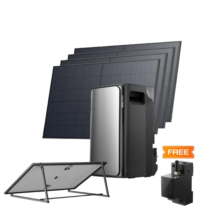 Комплект EcoFlow STREAM ULTRA/Solar Panel 4*400/Регульований кронштейн для сонячних панелей/Розумний лічильник Smart Meter — фото