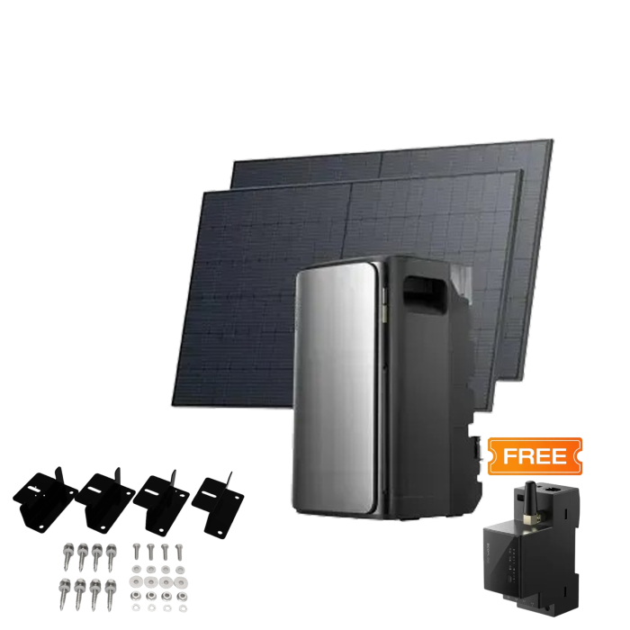 Комплект EcoFlow STREAM ULTRA/Solar Panel 2*400/Cистема кріплень EcoFlow Rigid Solar Panel Mounting Feet/Розумний лічильник Smart Meter — фото