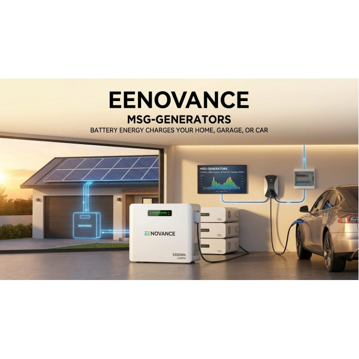Аккумулятор LiFePO4 Eenovance 5.3 кВт·ч 51.2В для дома, BMS, 6000 циклов, срок службы 10 лет, до 15 параллельно