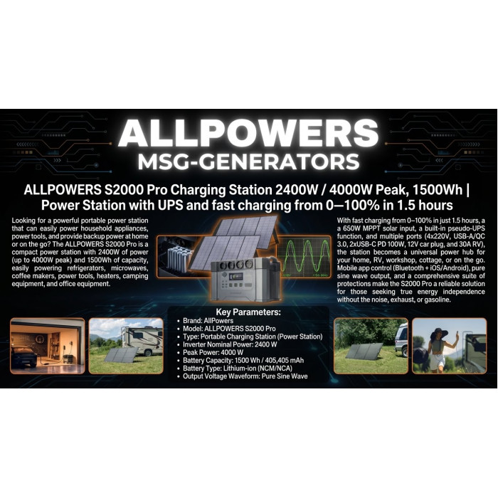 Домашняя зарядная станция DDFALLPOWER LiFePO4 1500Втч 2400/4000Вт, гарантия 12 мес.
