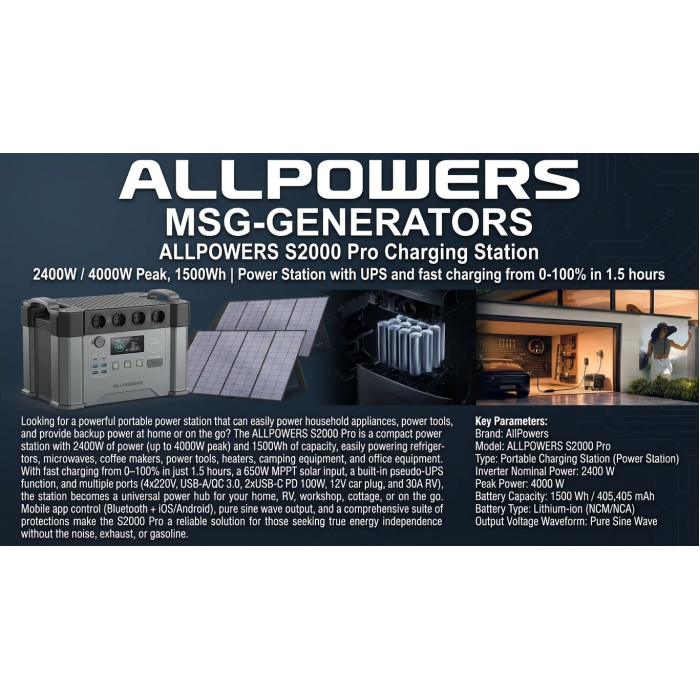 Домашняя зарядная станция DDFALLPOWER LiFePO4 1500Втч 2400/4000Вт, гарантия 12 мес.