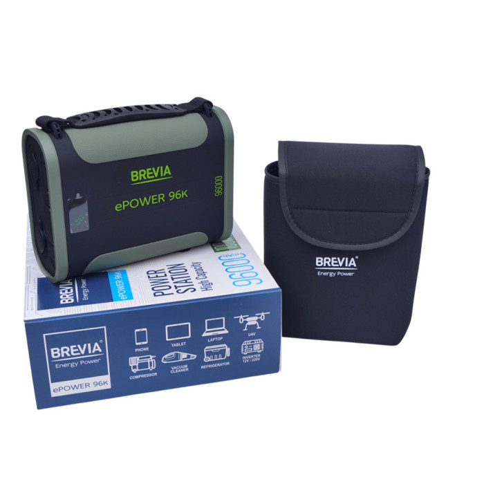 Портативна зарядна станція BREVIA MSGePower 96000mAh 307Wh LiFePO4 PD100W чорний/зелений